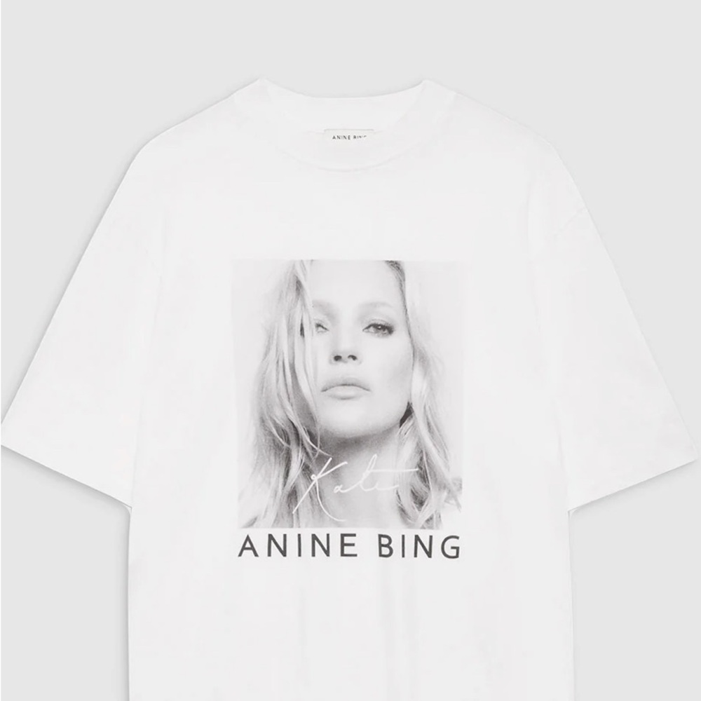 Anine Bing - Avi Tee Kate Moss T-shirt in White and Black